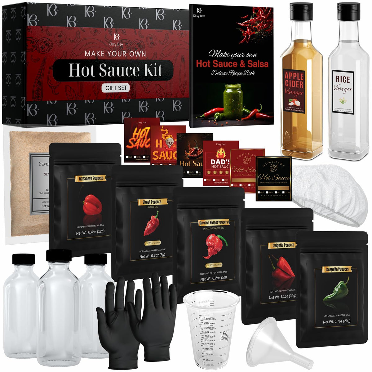 DIY Hot Sauce Making Kit, Gift Set - Hot Sauce Kit - Kitsy Box - 