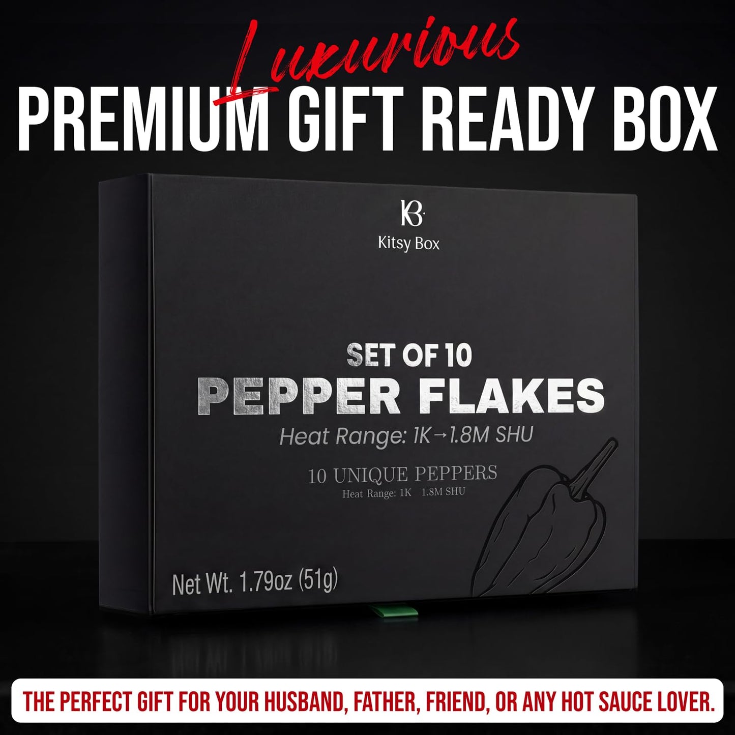 Dried Chili Pepper Flakes & Powder Variety Set – 10 Premium Varieties - Spice Set - Kitsy Box - 