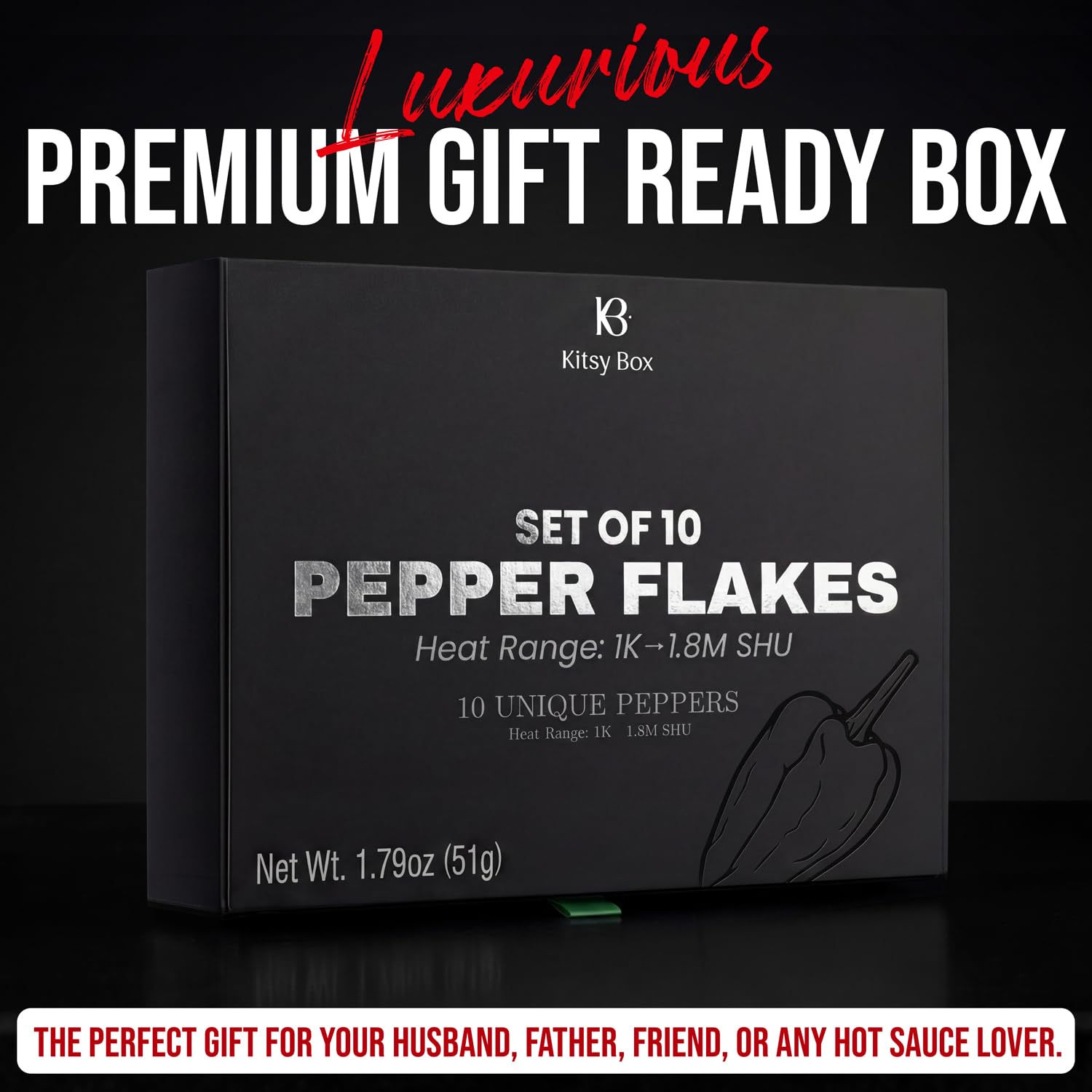 Dried Chili Pepper Flakes & Powder Variety Set – 10 Premium Varieties - Spice Set - Kitsy Box - 