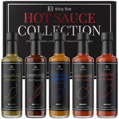 Hot Sauce Gift Set – 5 Pack Variety Sampler - Hot Sauce - Kitsy Box - 