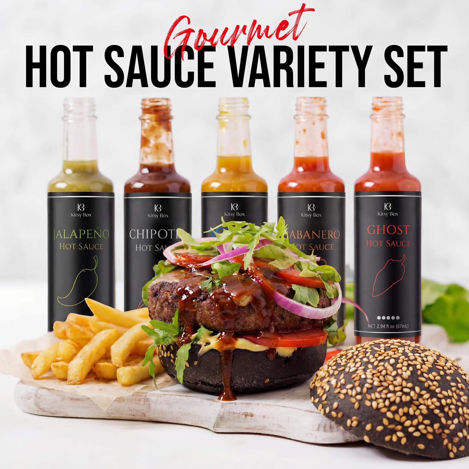 Hot Sauce Gift Set – 5 Bottle Variety Pack | Kitsy Box